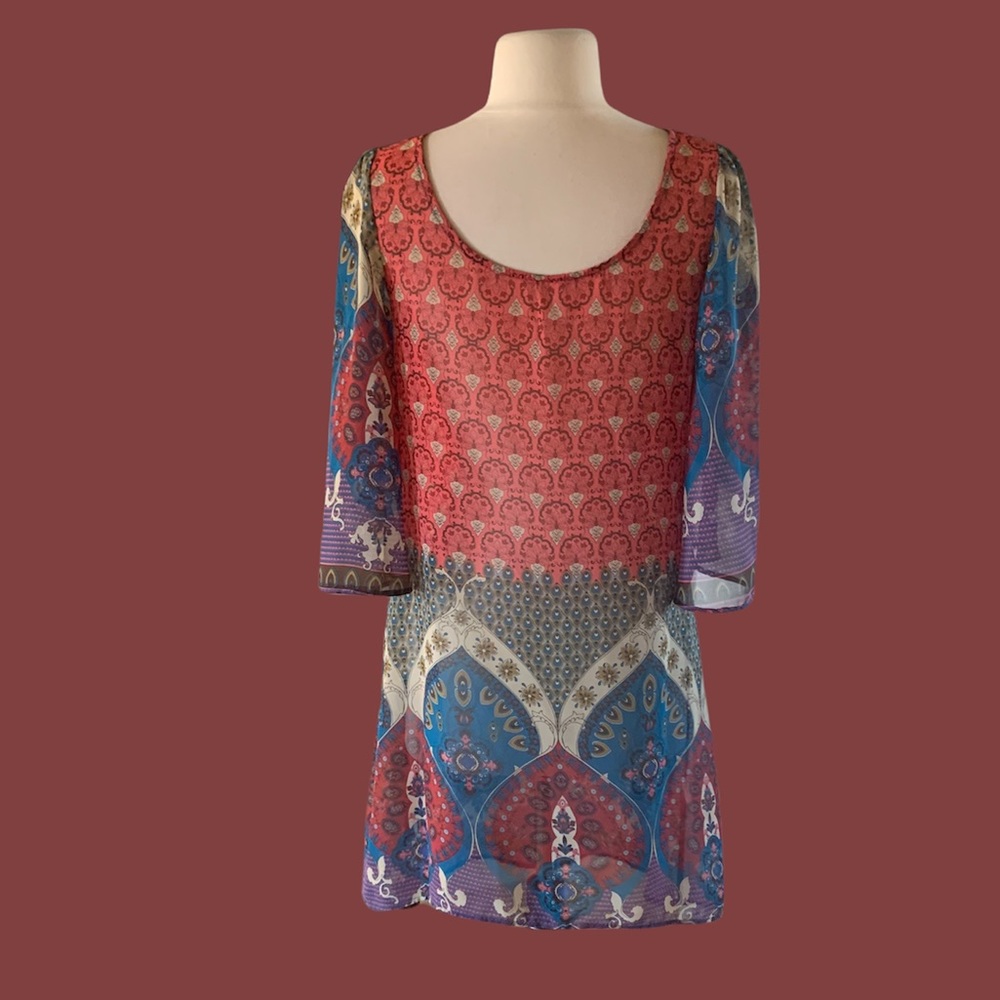 Hello Miss Silky Semisheer Dress Tunic Coverup Womens Small View 3